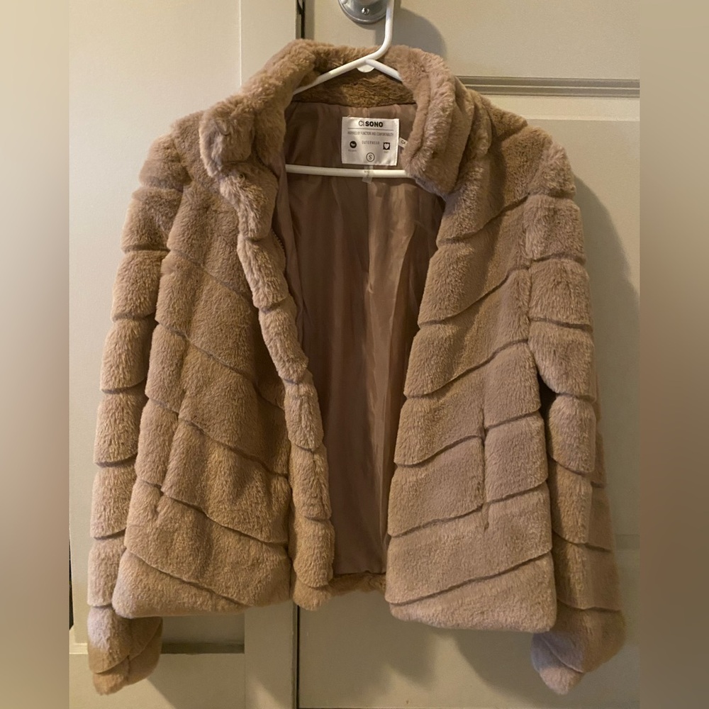 Ci Sono Beige Teddy Jacket
